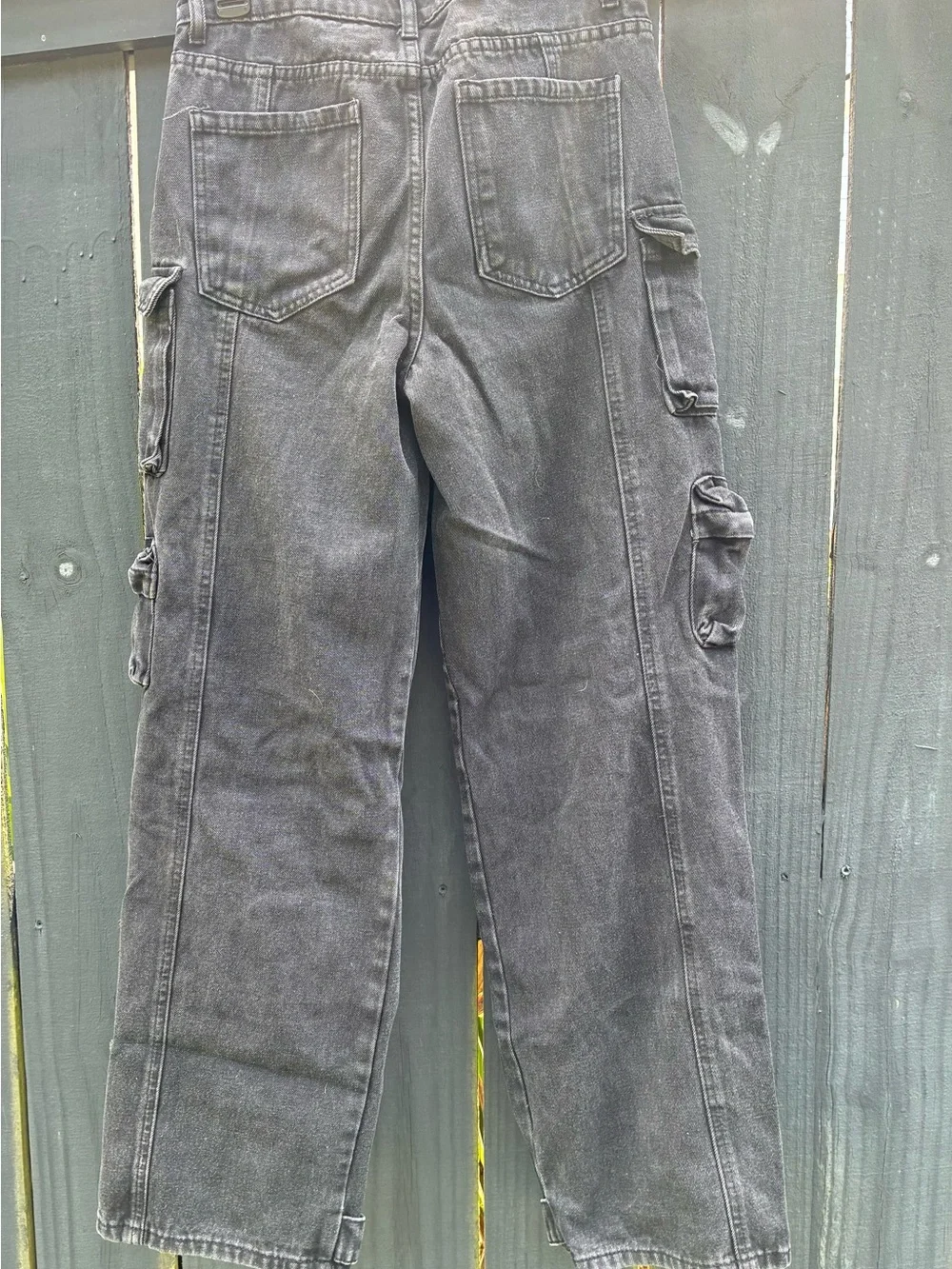 Unisex Black Cargo Pocket Pants